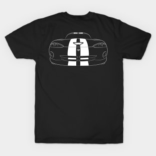 front/profile - Dodge Viper GTS ACR -stencil white T-Shirt